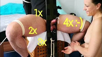 Bound Slave Milked Dry in Pillory by Mistress