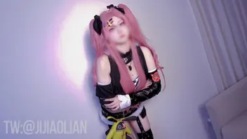 Pink Hair Cosplay Foot Domination And Riding