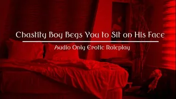Chastity Boy Begs For Facesitting